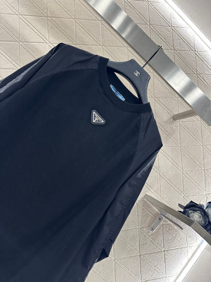 Pr 25 Crew neck paneled long-sleeved top