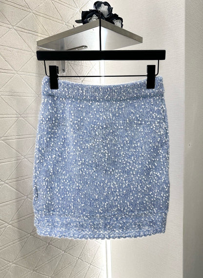 C 25 Grain lace knitted cardigan and skirt set