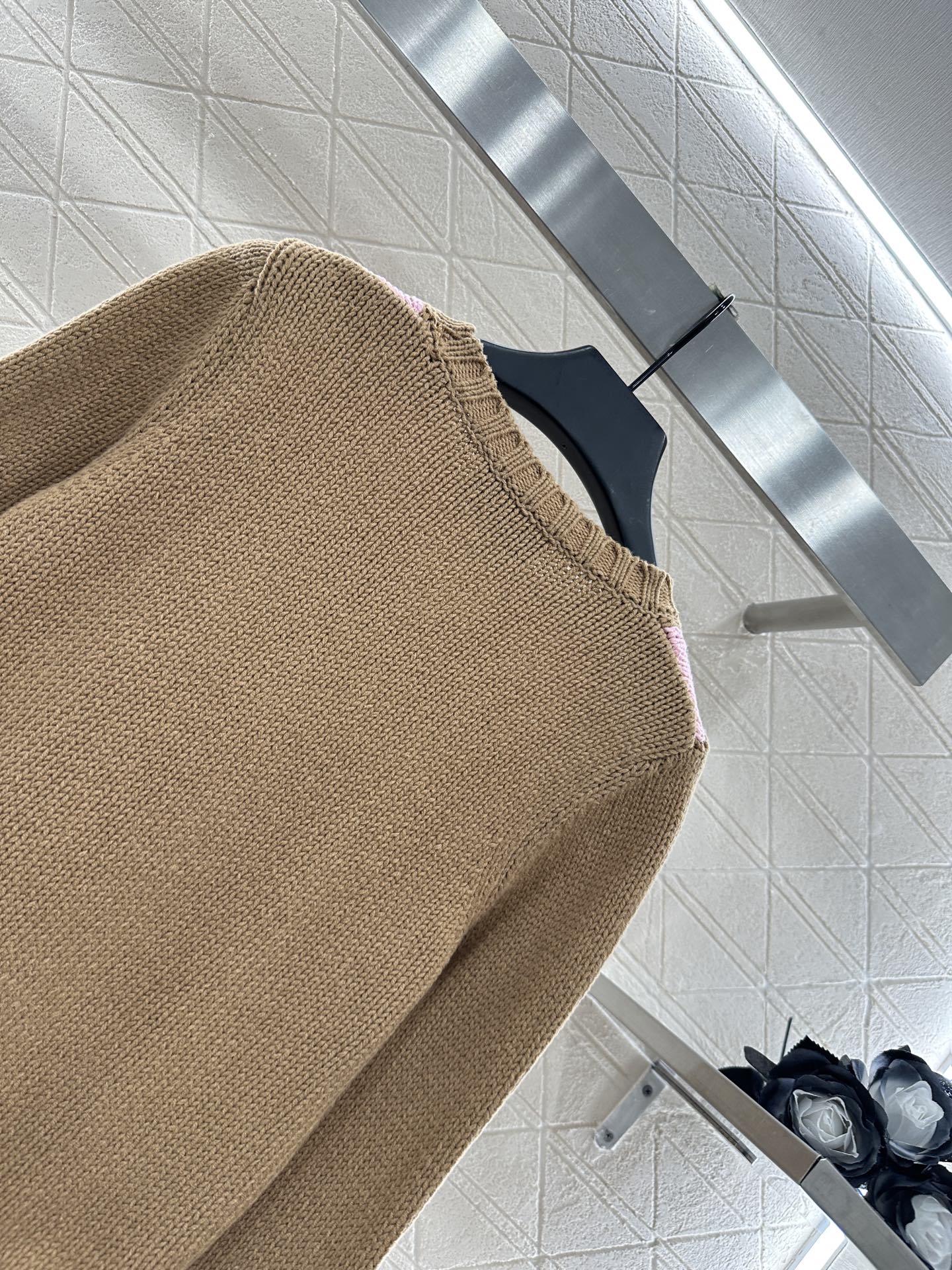 Pr 25 Diamond-knit long-sleeved pullover sweater
