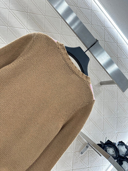 Pr 25 Diamond-knit long-sleeved pullover sweater