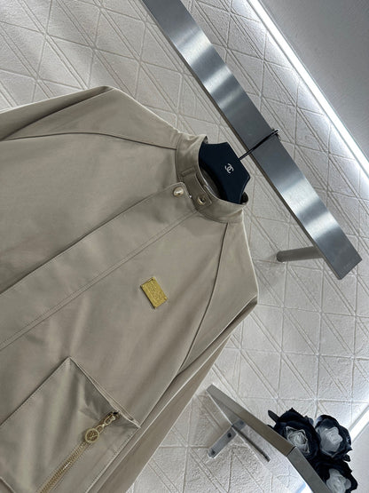 L 25 stand collar zip-up jacket