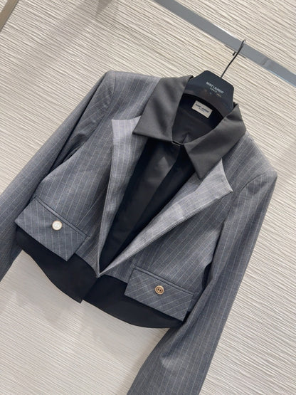 Y 25 Striped two-piece suit and trousers set
