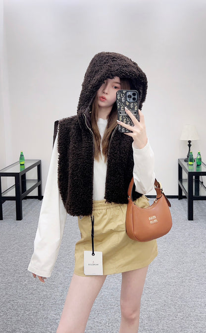 Mon 25 Plush zipper down vest
