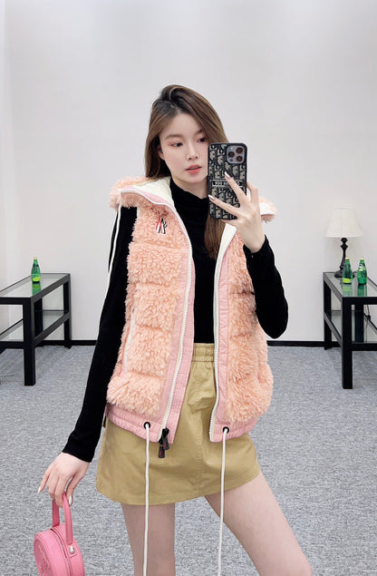 Mon 25 Plush zipper down vest