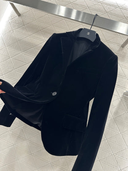 Di 25 Single-button velvet blazer