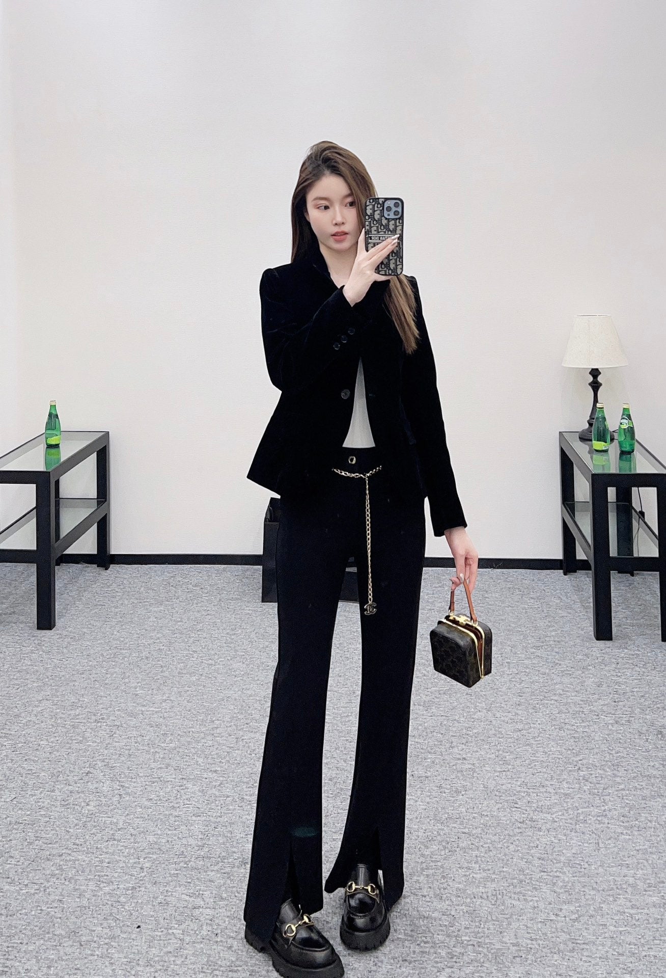 Di 25 Single-button velvet blazer