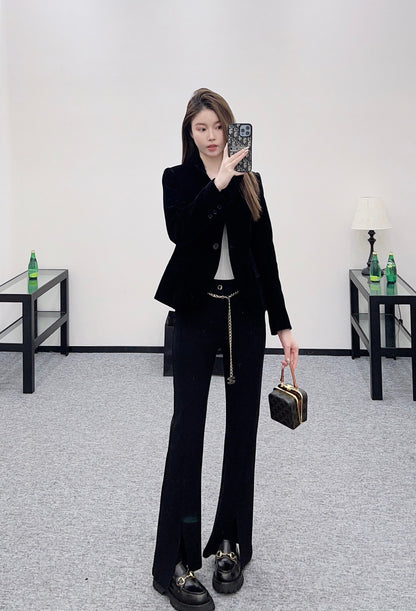 Di 25 Single-button velvet blazer
