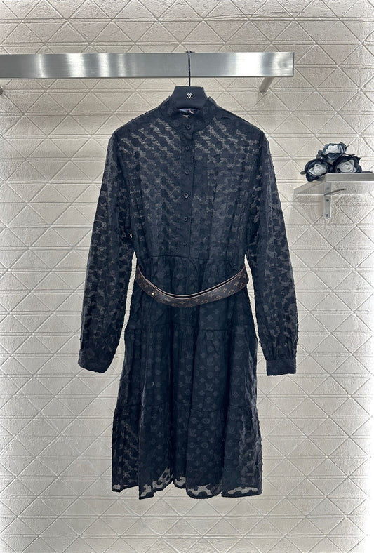 L 25 jacquard long-sleeved dress
