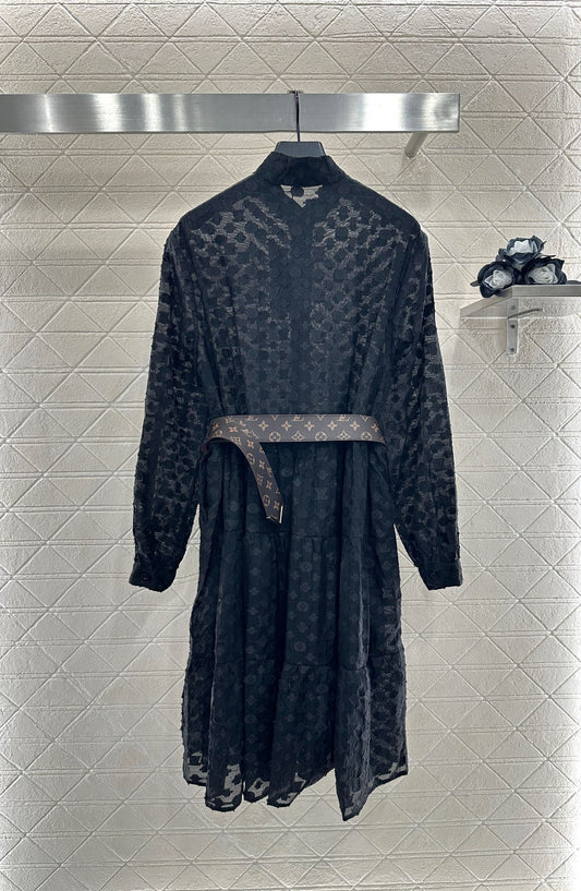 L 25 jacquard long-sleeved dress