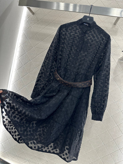 L 25 jacquard long-sleeved dress