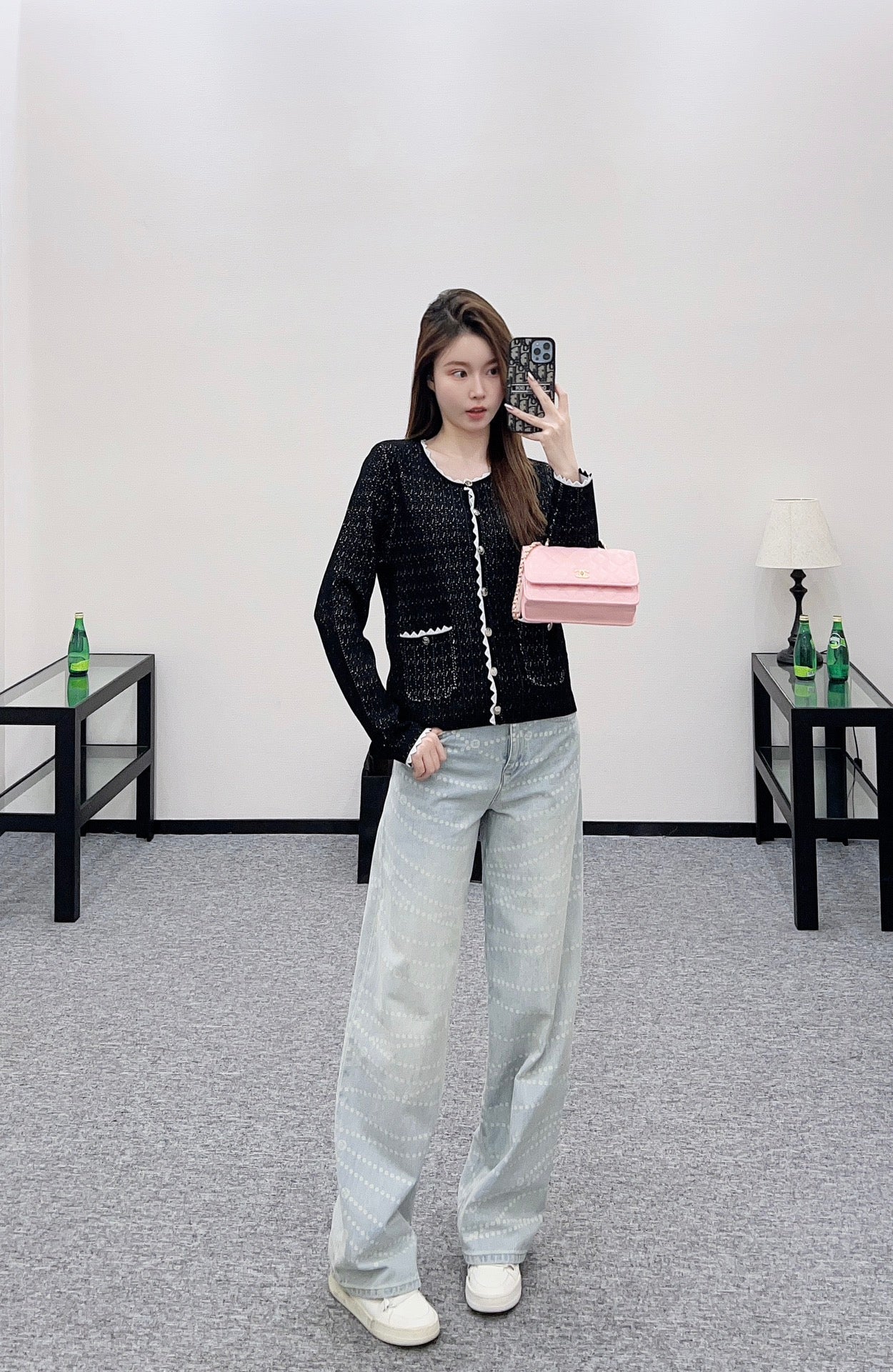 C 25 Lace design knitted cardigan (hidden version)
