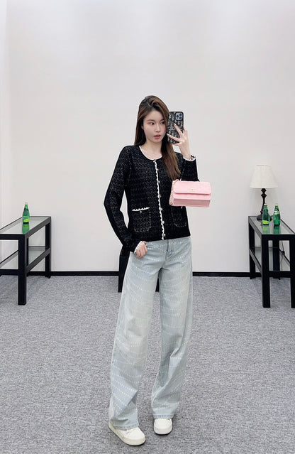C 25 Lace design knitted cardigan (hidden version)