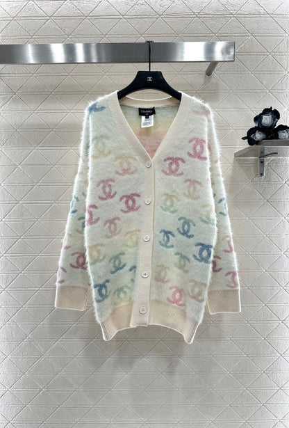 C 25 Colorful mohair cardigan
