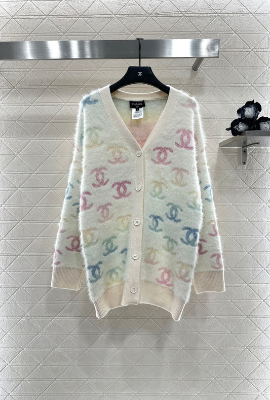 C 25 Colorful mohair cardigan