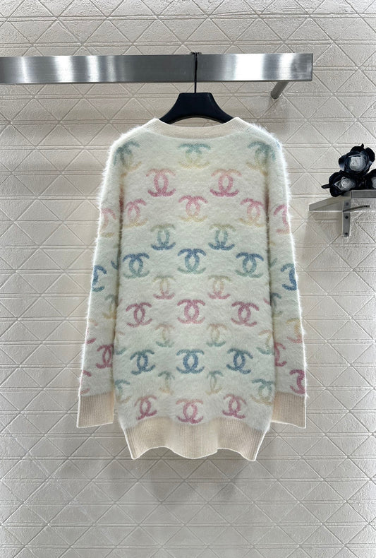 C 25 Colorful mohair cardigan