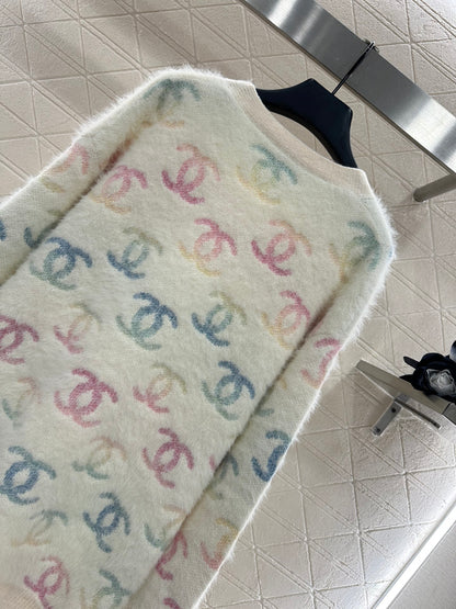 C 25 Colorful mohair cardigan