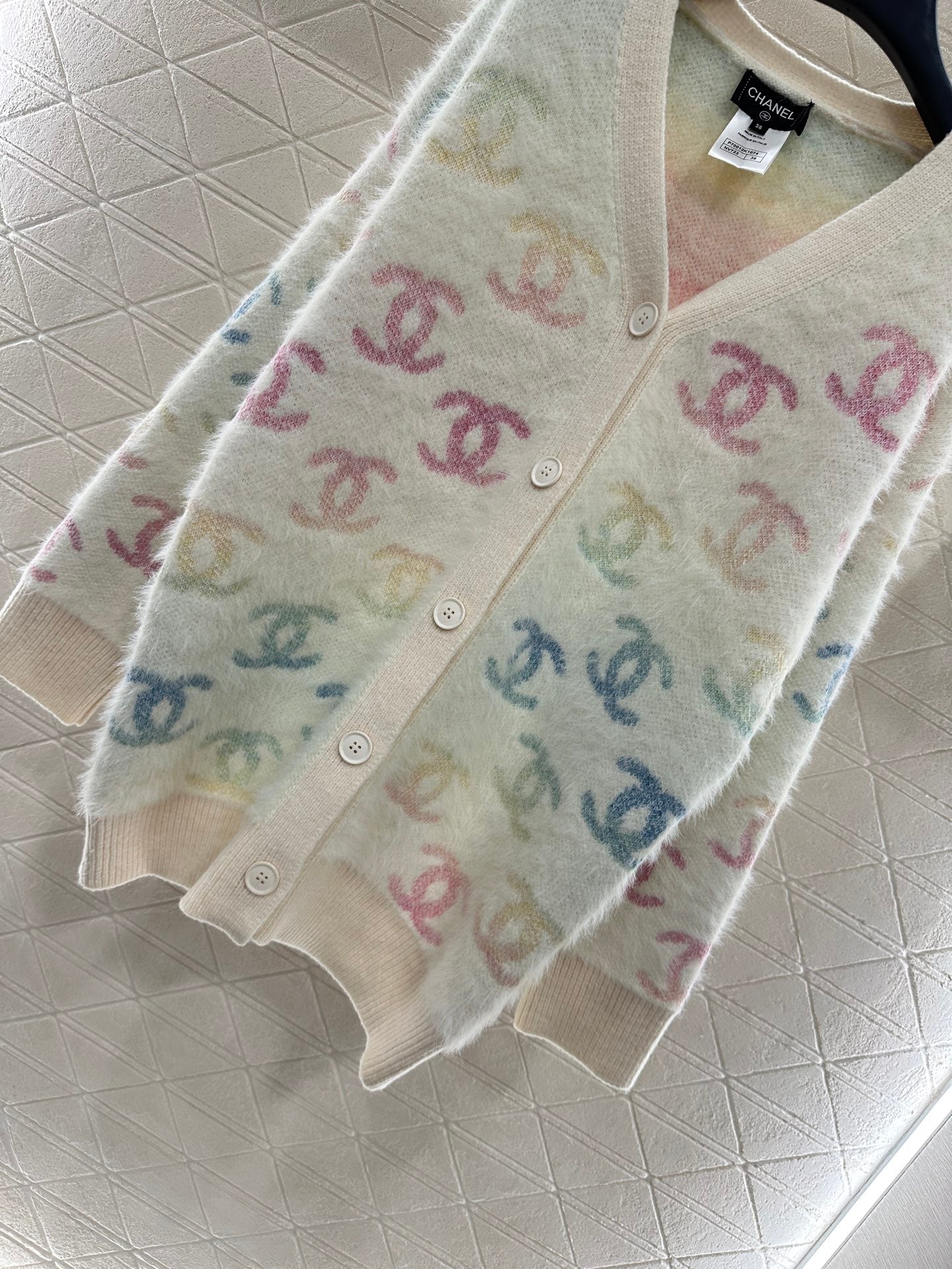 C 25 Colorful mohair cardigan