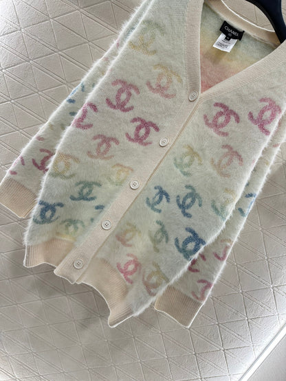 C 25 Colorful mohair cardigan