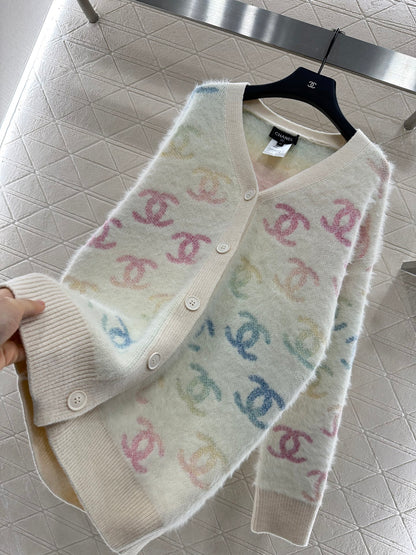 C 25 Colorful mohair cardigan