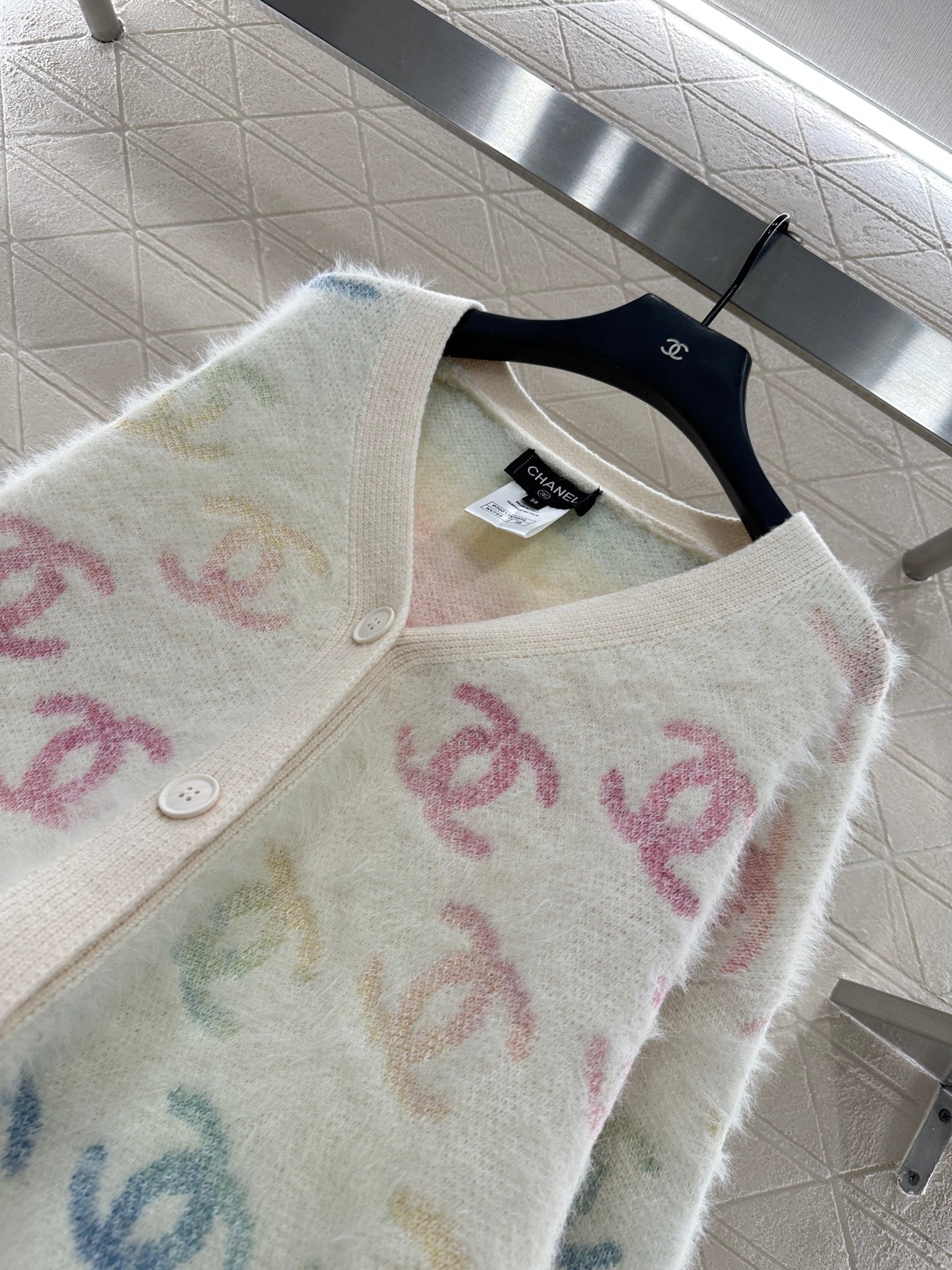 C 25 Colorful mohair cardigan