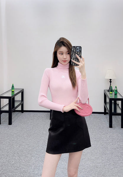 Ce 25 Slim Turtleneck Bottoming Shirt (Beige/Pink/Black)