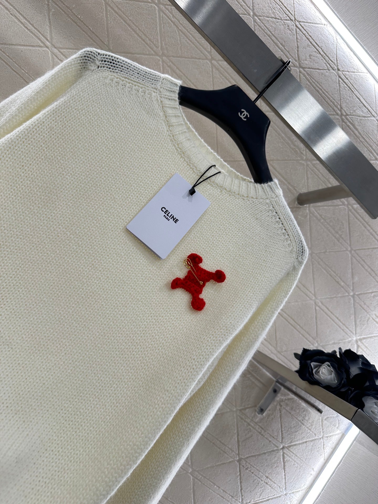 Ce 25 Pin logo wool pullover sweater