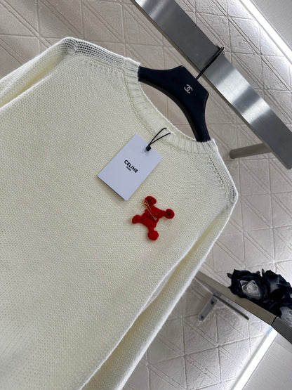 Ce 25 Pin logo wool pullover sweater