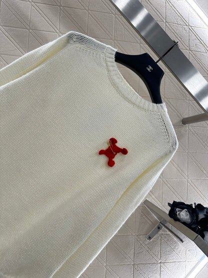 Ce 25 Pin logo wool pullover sweater