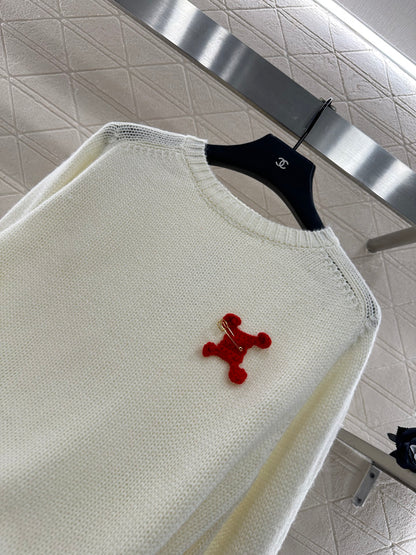 Ce 25 Pin logo wool pullover sweater
