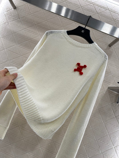 Ce 25 Pin logo wool pullover sweater