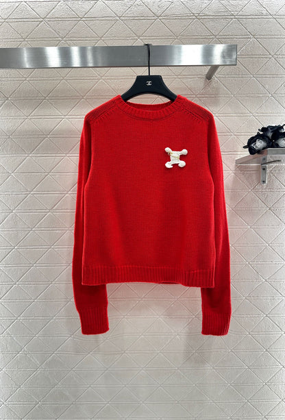 Ce 25 Pin logo wool pullover sweater