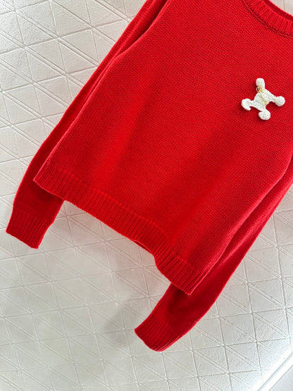 Ce 25 Pin logo wool pullover sweater