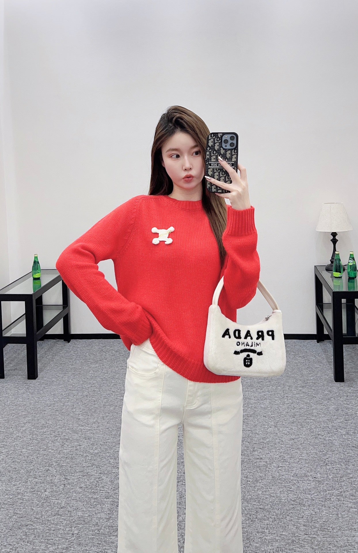 Ce 25 Pin logo wool pullover sweater