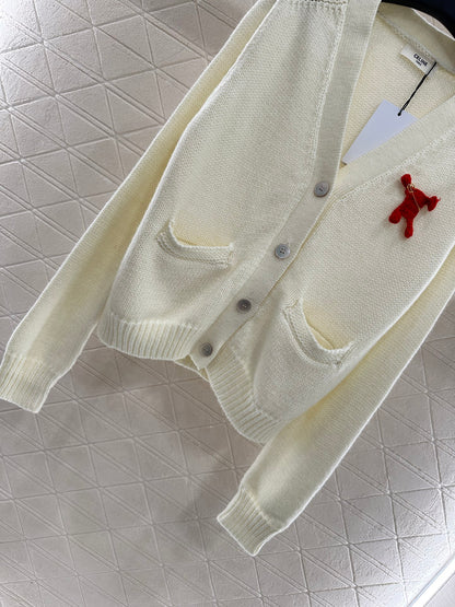 Ce 25 Pin logo wool cardigan