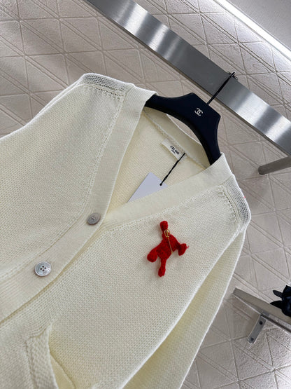Ce 25 Pin logo wool cardigan