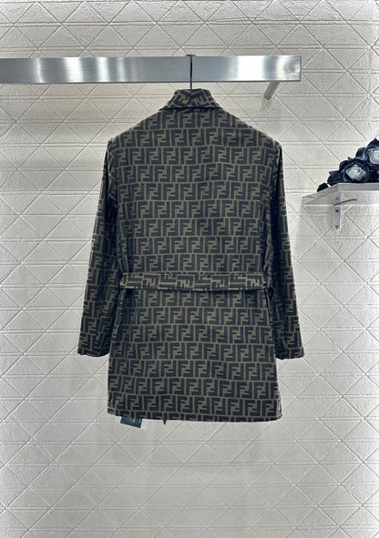 Fi 25 jacquard belted coat