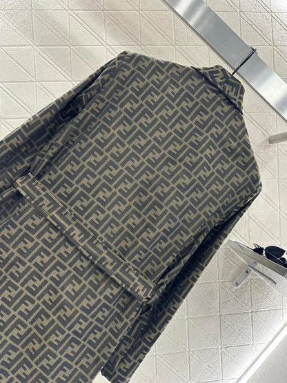 Fi 25 jacquard belted coat
