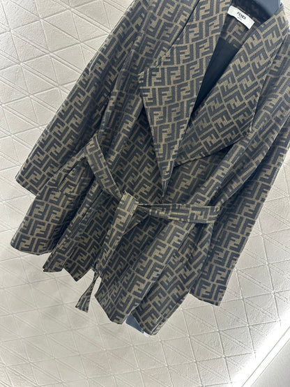 Fi 25 jacquard belted coat