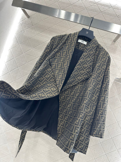 Fi 25 jacquard belted coat