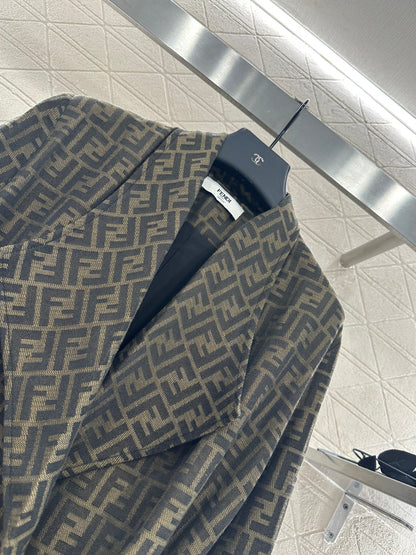 Fi 25 jacquard belted coat