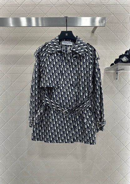 DI 25 jacquard cape double-breasted trench coat
