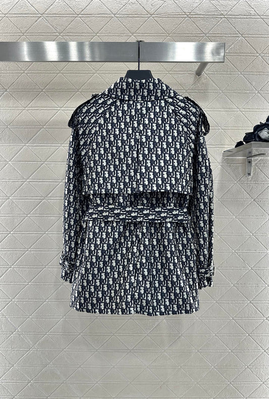 DI 25 jacquard cape double-breasted trench coat
