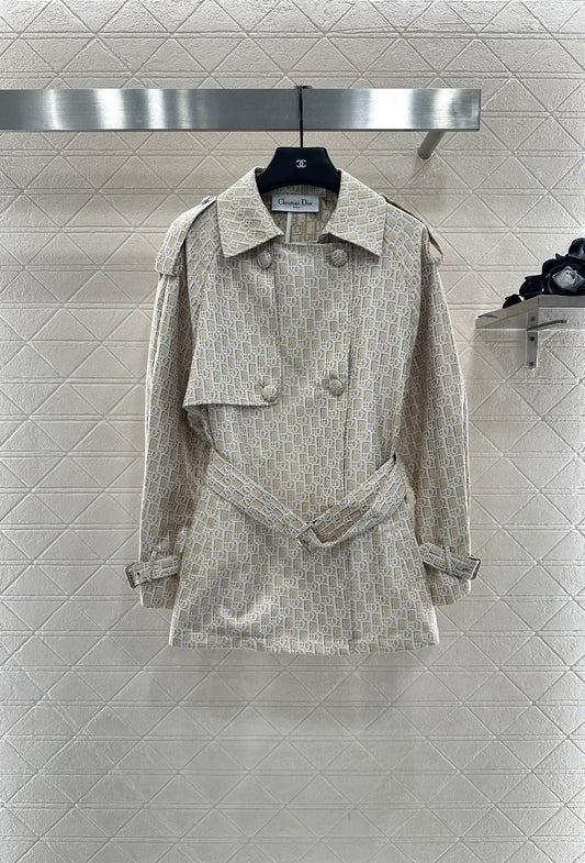 DI 25 jacquard cape double-breasted trench coat