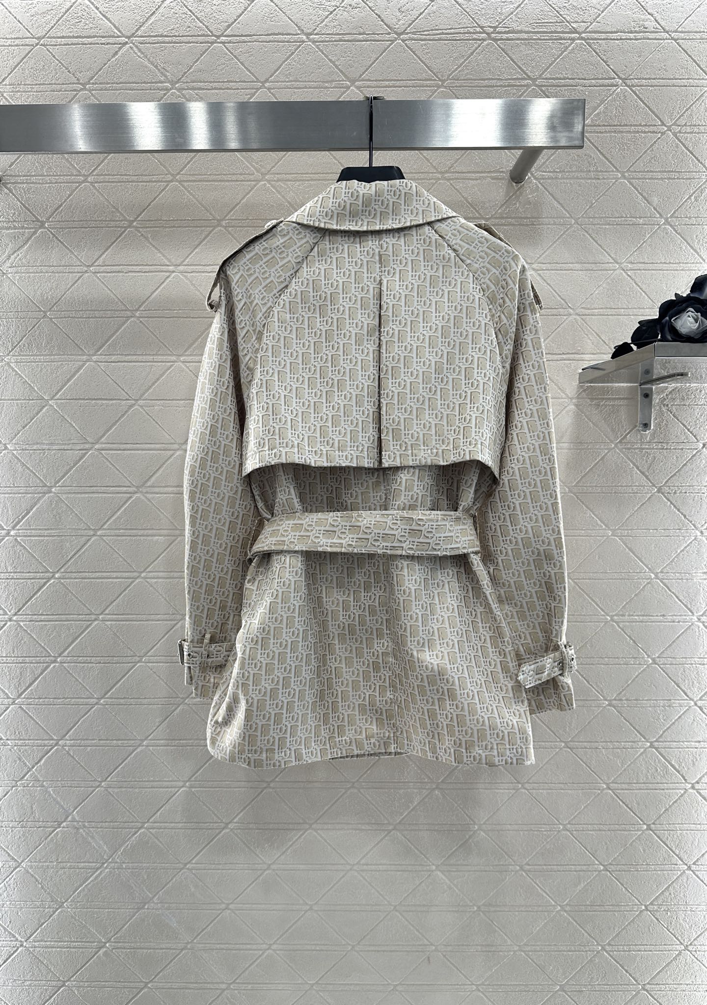 DI 25 jacquard cape double-breasted trench coat