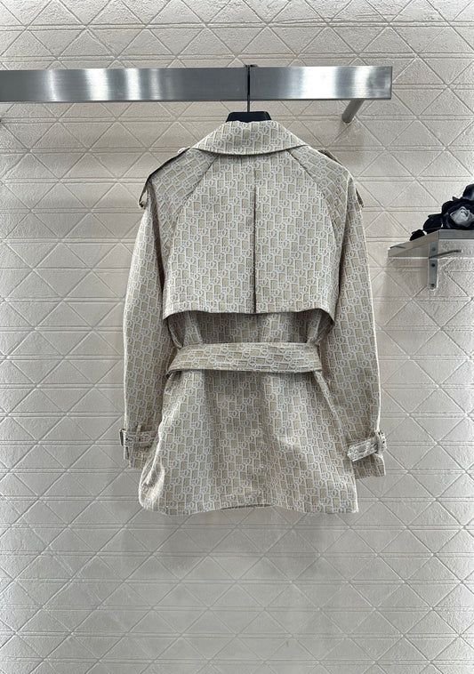 DI 25 jacquard cape double-breasted trench coat