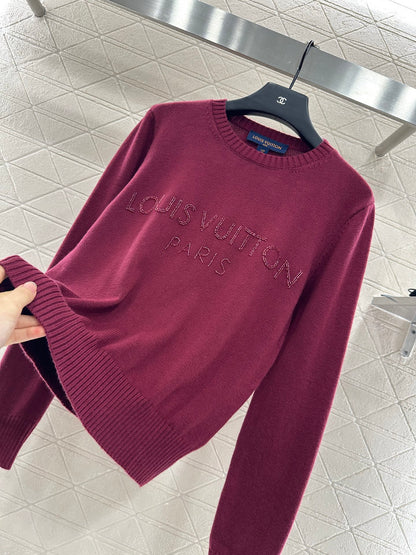 L 25 Beaded letter knitted long sleeves