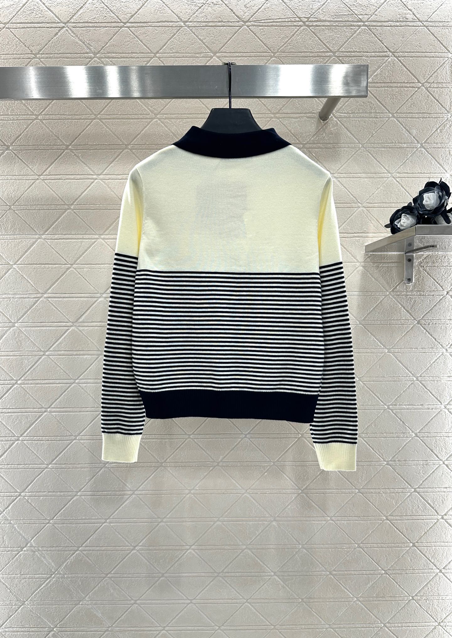 Mi 25 Lapel striped knitted long sleeves