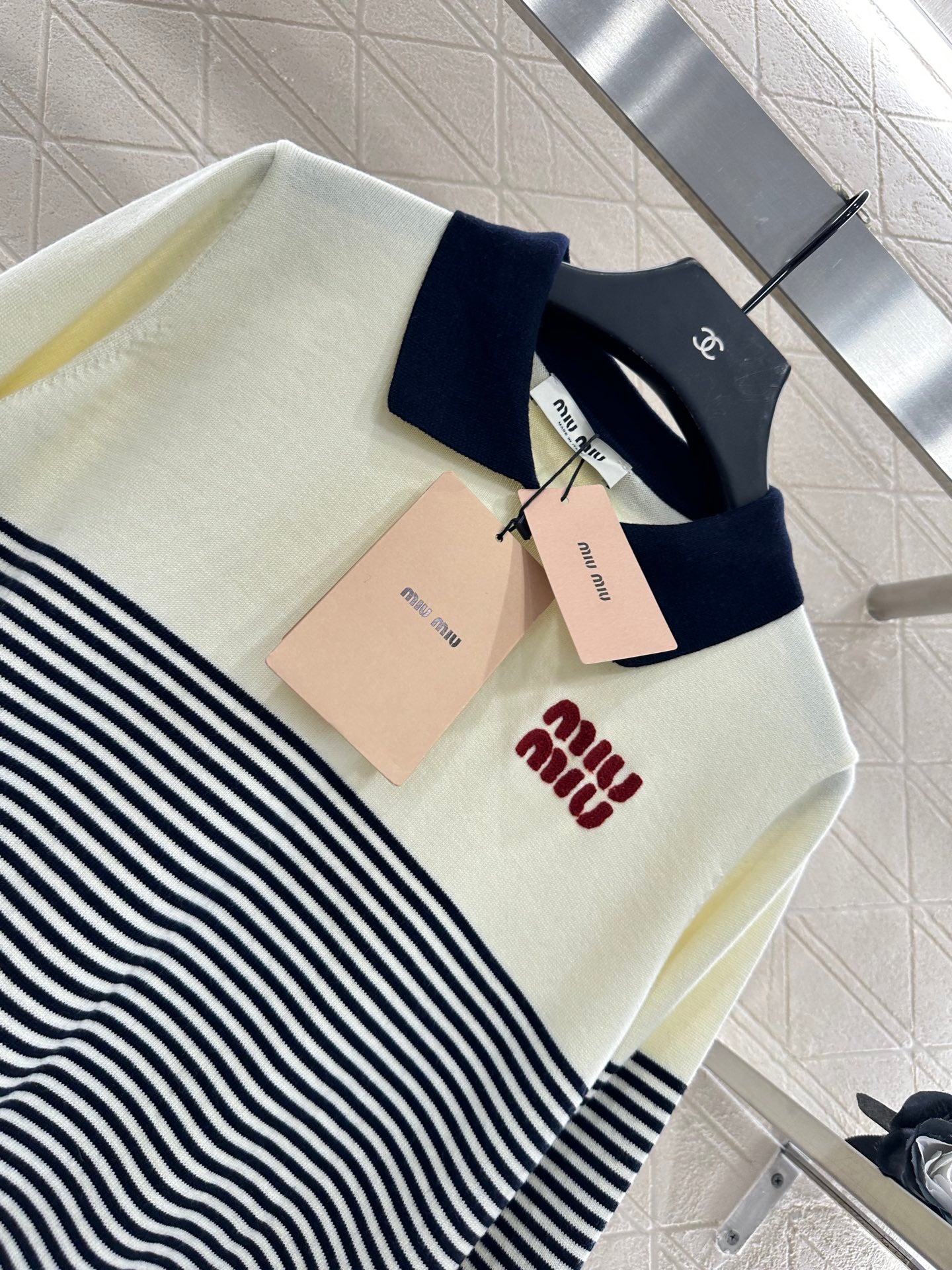 Mi 25 Lapel striped knitted long sleeves