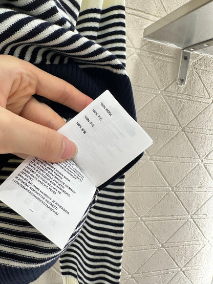 Mi 25 Lapel striped knitted long sleeves