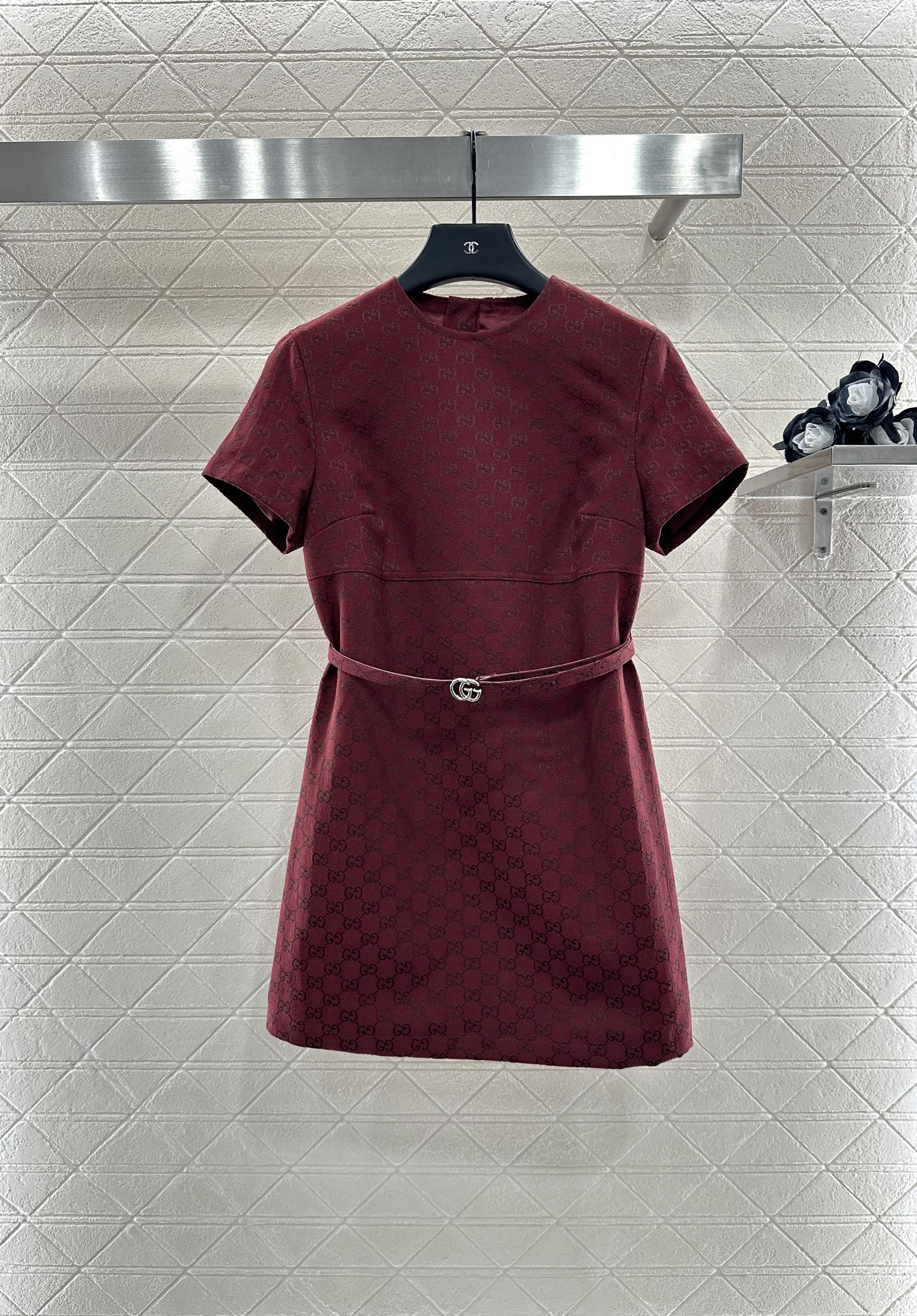 Gu 25 jacquard short-sleeved dress